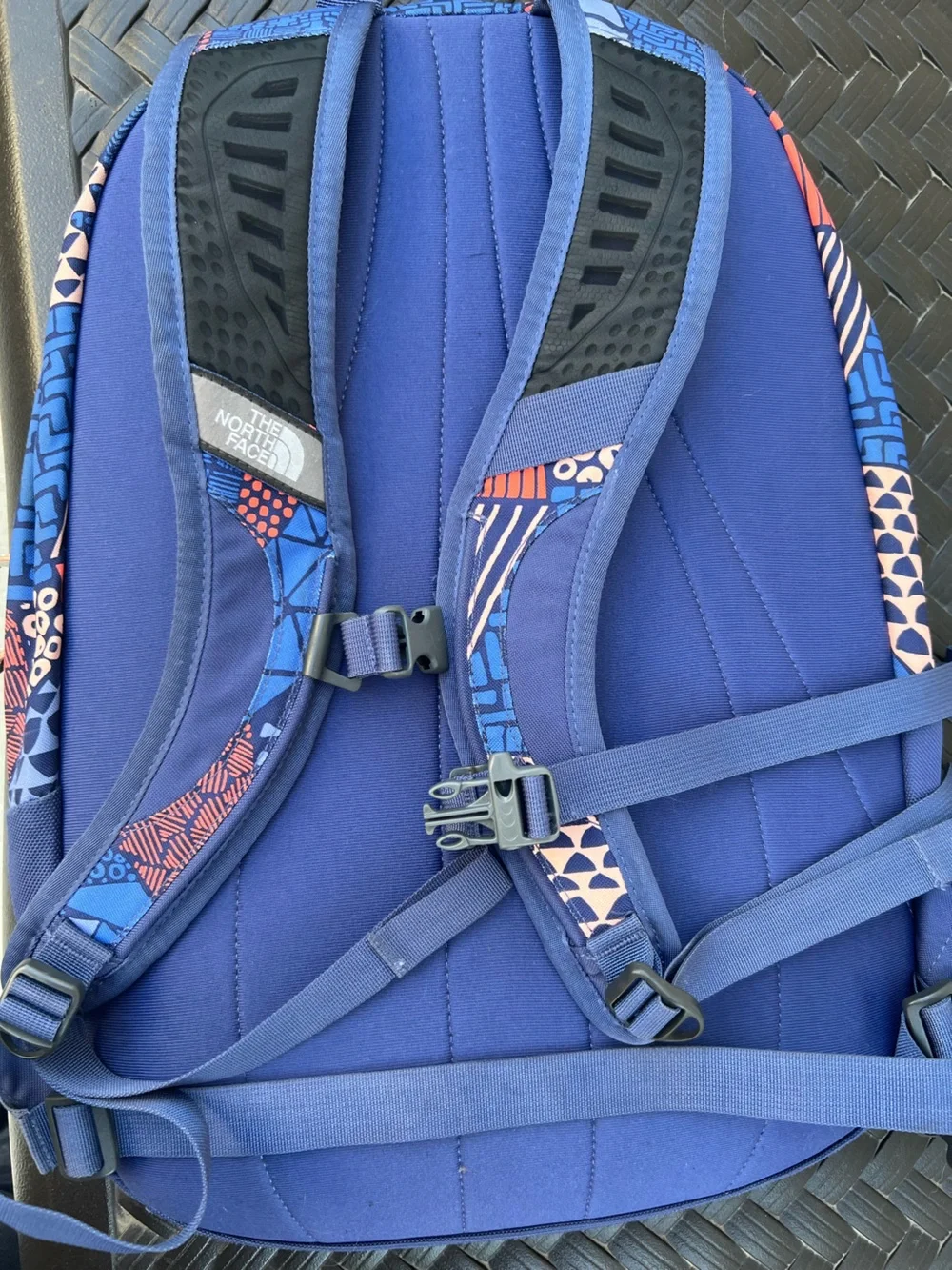The North Face Blue & Coral Patterned Vault Backpack